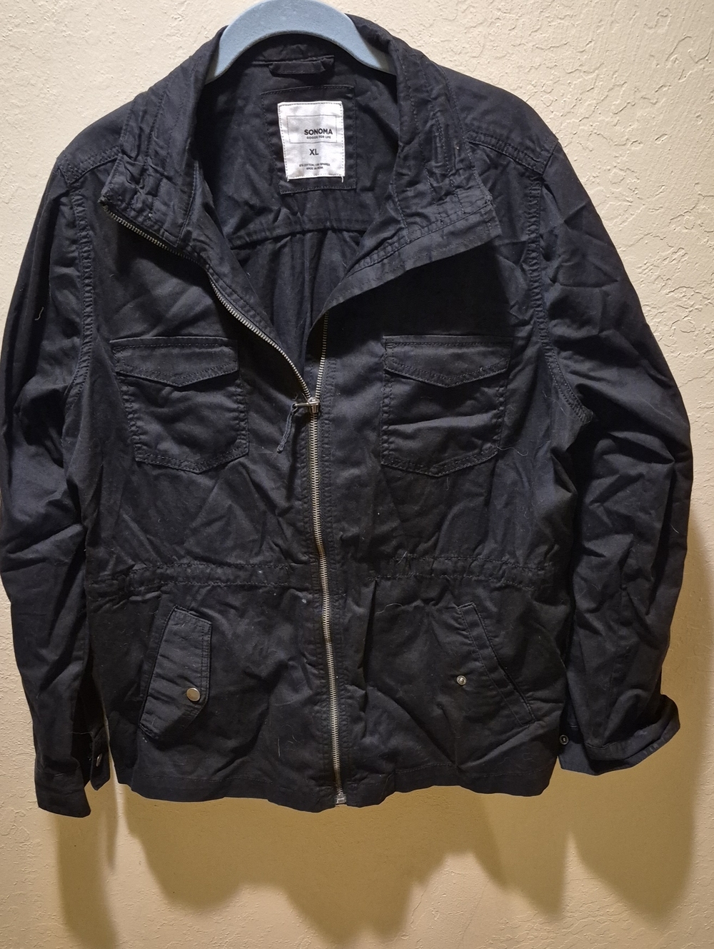 Sonoma Black Zip-Front Field Jacket